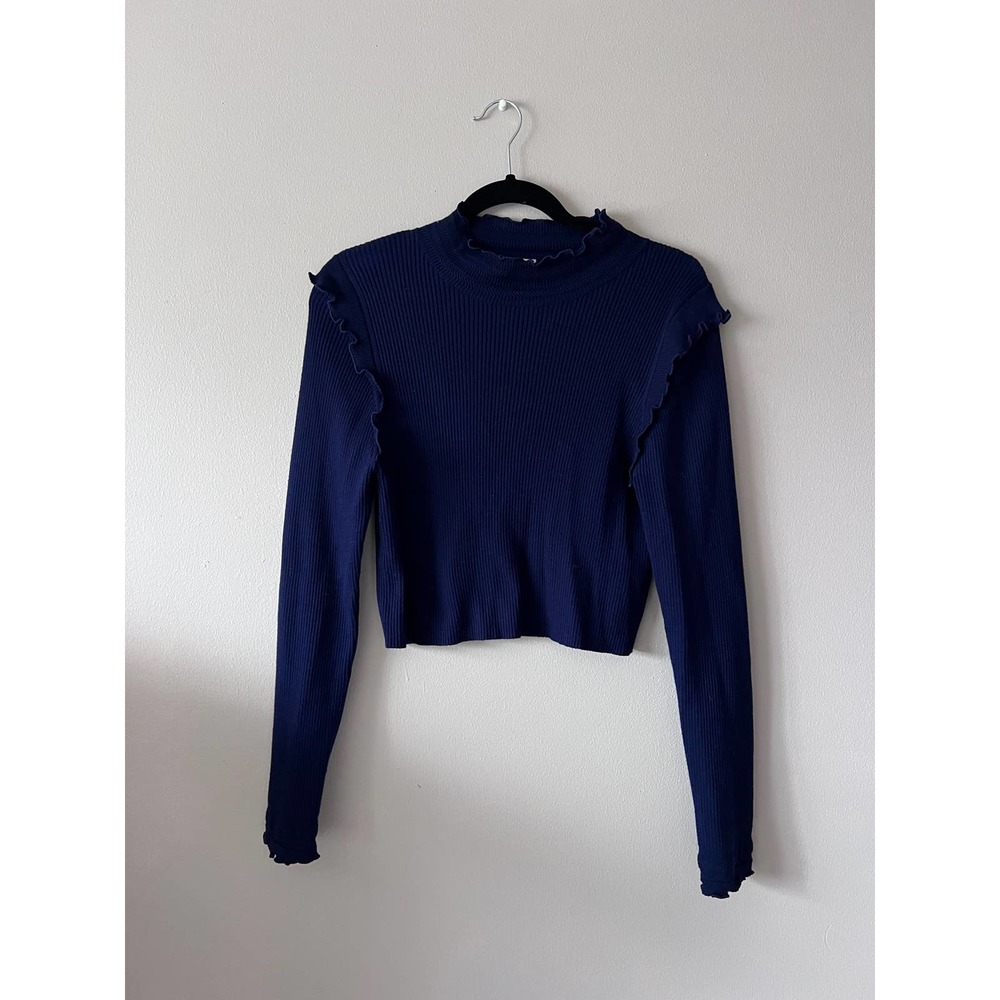 Free People Ruffle Mock Neck Top